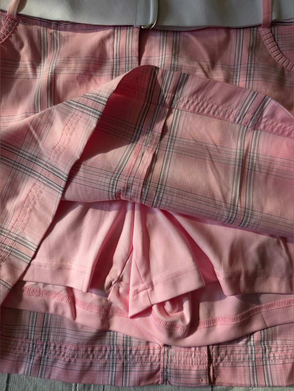 Izod Golf Skirt Cool FX Women’s Size 16 Skort Athleisure Pink Plaid Pockets NWT - Picture 8 of 10